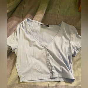 Blue crop top